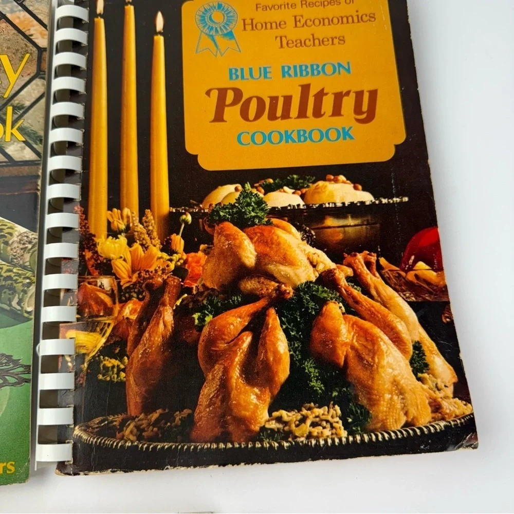 Home Economics Lot of 3 Vintage Cookbooks Poultry, Americana, Holiday